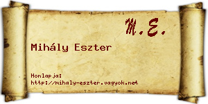 Mihály Eszter névjegykártya